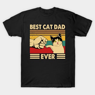 Best Cat Dad Ever Shirt Funny Cat Daddy Vintage Fathers Day T-Shirt